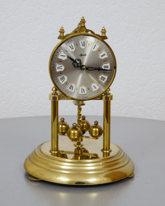 exklusive Hermle Quartz Drehpendeluhr Jahresuhr Kaminuhr Buffetuhr 70er